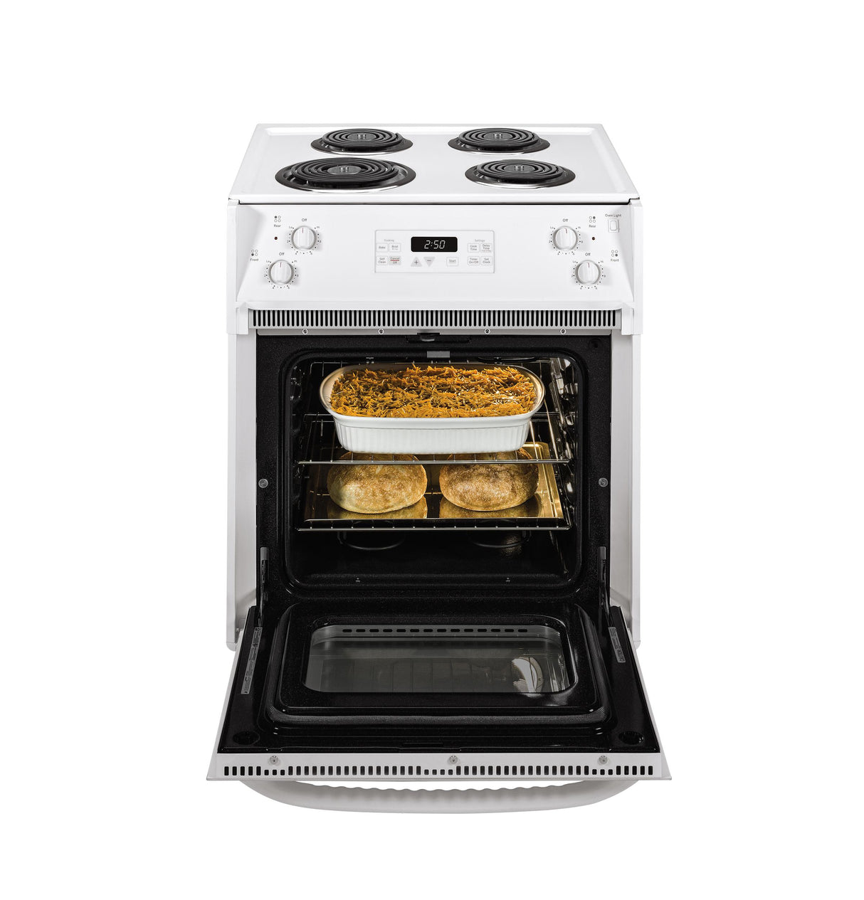 GE JM250DTWW - 27 in. 3 cu. ft. Drop-In Electric Range with Coil Burners - White