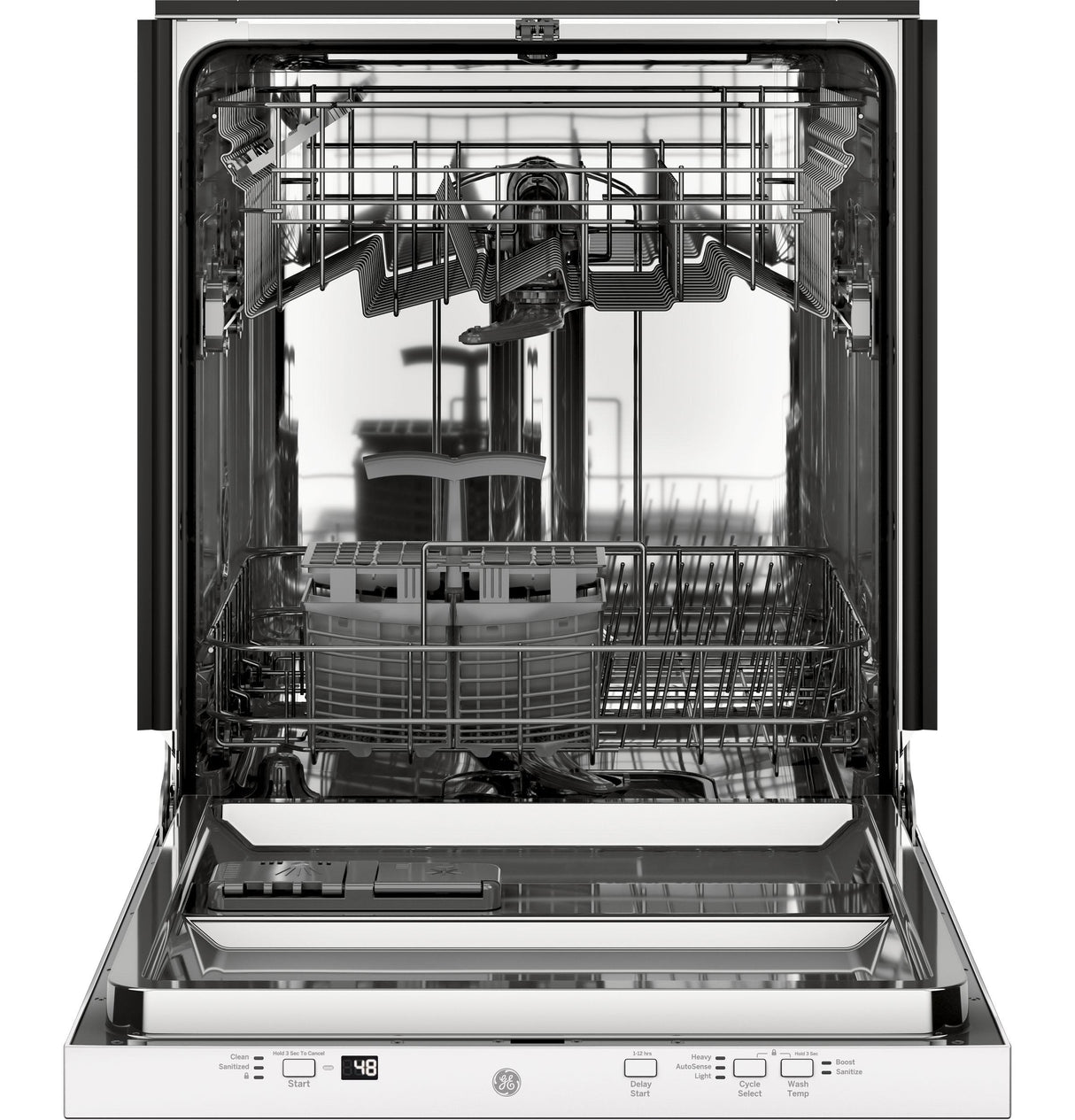 GE GDT226SGLWW - 24 in. Top Control Flush-Mount Dishwasher with 51 dBa Sound Level & Condensate Dry - White