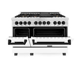 ZLINE Autograph Edition 48" 6.0 cu. ft. Dual Fuel Range with Gas Stove and Electric Oven in DuraSnow Stainless Steel with White Matte Door with Accents (RASZ-WM-48) [Color: Matte Black] - (RASZWM48MB)