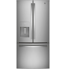 GE GFE24JYKFS - 33 in. 23.6 cu. ft. French Door Refrigerator with Ice & Water Dispenser - Fingerprint Resistant Stainless