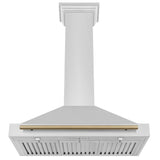 ZLINE 36 in. Autograph Edition Convertible Stainless Steel Range Hood with Stainless Steel Shell [Color: Champagne Bronze Accents] - (KB4STZ36CB)