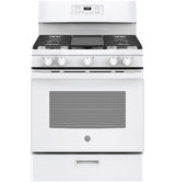 GE JGBS66DEKWW - 30 in. 5 cu. ft. Gas Range with 5 Sealed Burners & Griddle - White