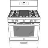 GE JGBS66DEKBB - 30 in. 5 cu. ft. Gas Range with 5 Sealed Burners & Griddle - Black