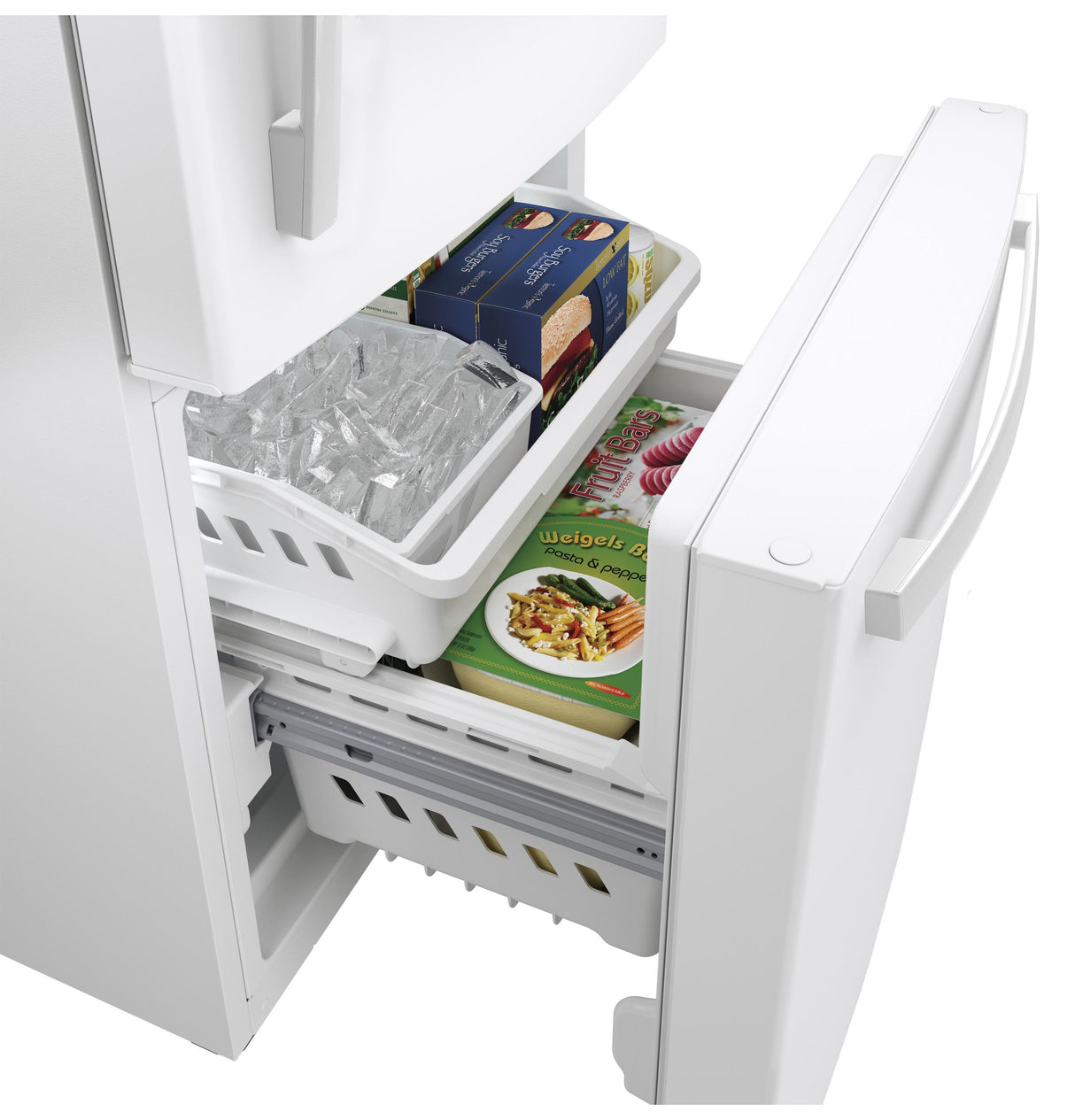 GE GDE21EGKWW - 30 in. 21 cu. ft. Bottom Freezer Refrigerator with Ice Maker - White