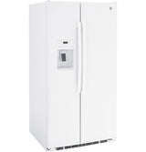 GE GSS25GGPWW - 36 in. 25.3 cu. ft. Side by Side Refrigerator with Ice & Water Dispenser - White