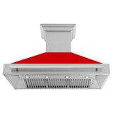 ZLINE 48 in. DuraSnow Stainless Steel Range Hood with Colored Shell Options (8654SNX-48) [Color: Red Matte] - (8654SNXRM48)