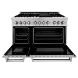 ZLINE 48 in. 6.0 cu. ft. Electric Oven and Gas Cooktop Dual Fuel Range with Griddle in Fingerprint Resistant Stainless (RAS-SN-GR-48) - (RASSNGR48)