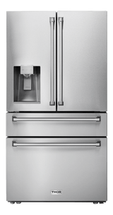 Thor Kitchen 36 Inch Professional French Door Refrigerator With Ice and Water Dispenser - Model Trf3601fd - (TRF3601FD) - THOR KITCHEN