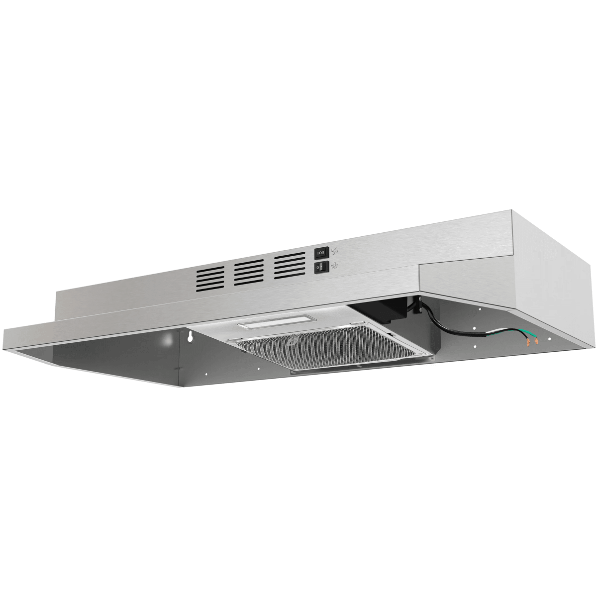 Forno Espresso Cappa FRHUC520030 30 Inch Under Cabinet Range Hood with 2-Speed/200 CFM Blower, Rocker Switch Controls, Energy-Efficient LED Lights, Aluminum Filter with Charcoal Sponge and Recirculated Venting: Stainless Steel