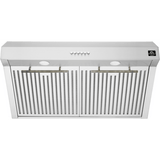 Forno Espresso - Bari FRHUC525530 30 Inch Under Cabinet Range Hood with 4-Speed/400 CFM Blower, Push Button Control, LED Lighting, and Hybrid Filter: Stainless Steel