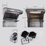 Forno Alta Qualita Savona FRHWM502936 Wall Mount Range Hood with 4-Speed, Touch Control, LED Strip Lights, Dishwasher-Safe Hybrid Filter, 2 Utensil Hangers and Backsplash: 36 Inch - 1200 CFM