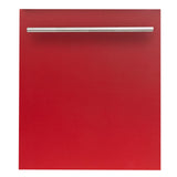 ZLINE 24 in. Top Control Dishwasher with Stainless Steel Tub and Modern Style Handle, 52dBa (DW-24) [Color: Red Matte] - (DWRMH24)