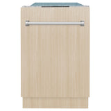 ZLINE 18 in. Compact Panel Ready Top Control Dishwasher with Stainless Steel Tub, 54dBa (DW7714-18) - (DW771418)