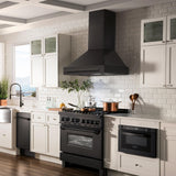 ZLINE Black Stainless Steel Range Hood with Black Stainless Steel Handle and Size Options(BS655-BS) - (BS65536BS)