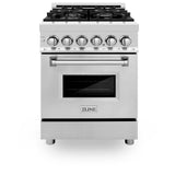 ZLINE 24 in. Professional Dual Fuel Range with Color Door Options (RA24) [Color: Stainless Steel] - (RA24)