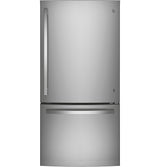 GE GDE25EYKFS - 33 in. 24.8 cu. ft. Bottom Freezer Refrigerator with Ice Maker - Fingerprint Resistant Stainless