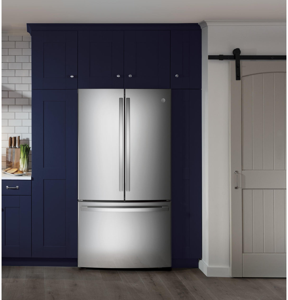 GE GNE29GYNFS - 36 in. 28.7 cu. ft. French Door Refrigerator with Ice Maker - Fingerprint Resistant Stainless
