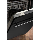 ZLINE 18 in. Compact Top Control Dishwasher with Stainless Steel Tub and Modern Style Handle, 52 dBa (DW-18) [Color: Black Matte] - (DWBLMH18)