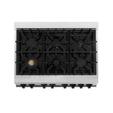 ZLINE Autograph Edition 36" 4.6 cu. ft. Dual Fuel Range with Gas Stove and Electric Oven in Stainless Steel with White Matte Door and Accents (RAZ-WM-36) [Color: Matte Black] - (RAZWM36MB)