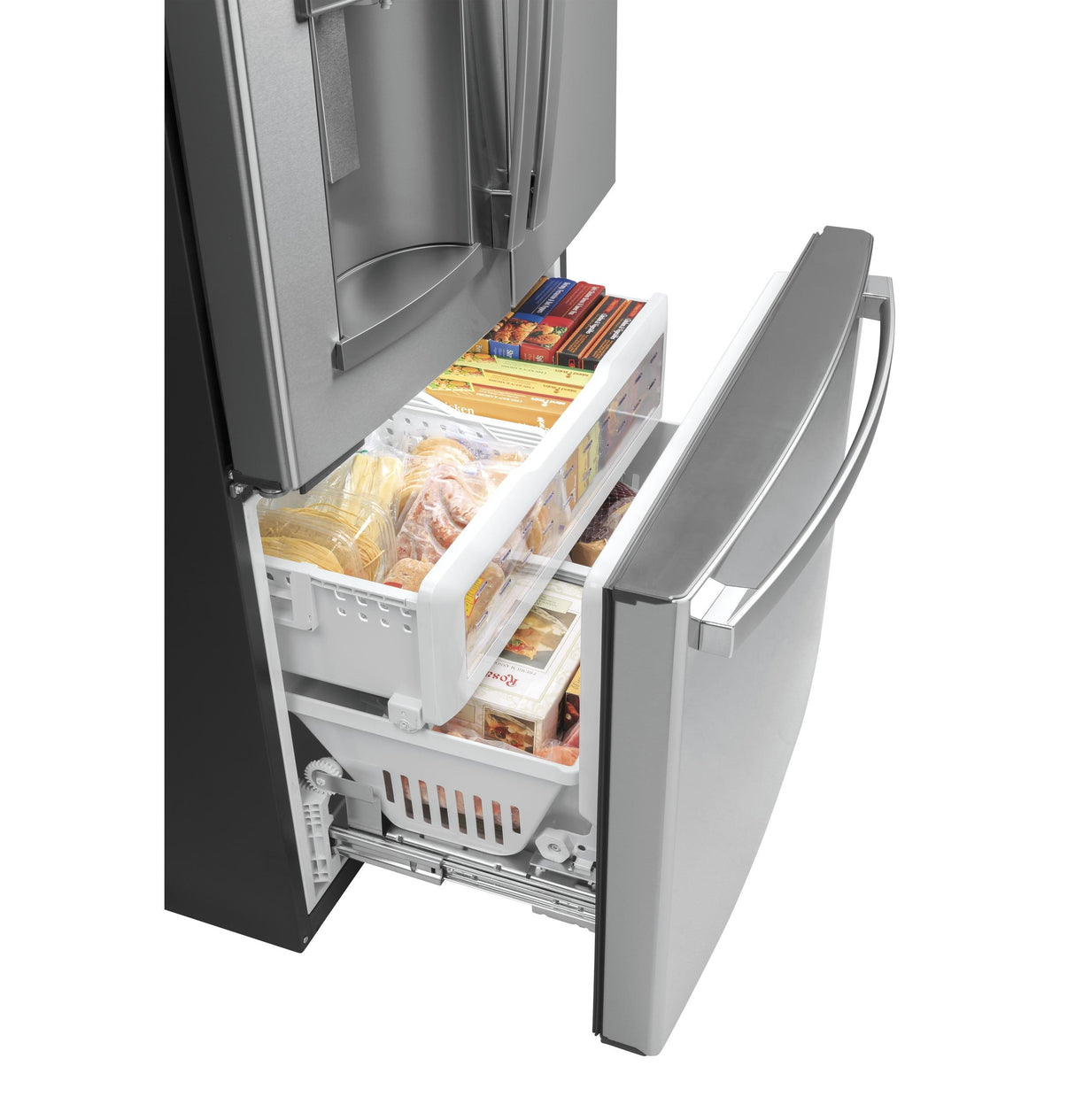 GE GYE22GYNFS - 36 in. 22.1 cu. ft. Counter Depth French Door Refrigerator with Ice & Water Dispenser - Fingerprint Resistant Stainless