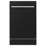 ZLINE 18" Tallac Series 3rd Rack Top Control Dishwasher with Traditional Handle, 51dBa [Color: Black Matte] - (DWVBLM18)