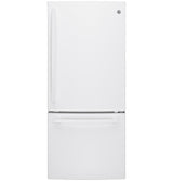 GE GDE21EGKWW - 30 in. 21 cu. ft. Bottom Freezer Refrigerator with Ice Maker - White