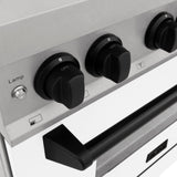 ZLINE Autograph Edition 48" 6.0 cu. ft. Dual Fuel Range with Gas Stove and Electric Oven in DuraSnow Stainless Steel with White Matte Door with Accents (RASZ-WM-48) [Color: Matte Black] - (RASZWM48MB)