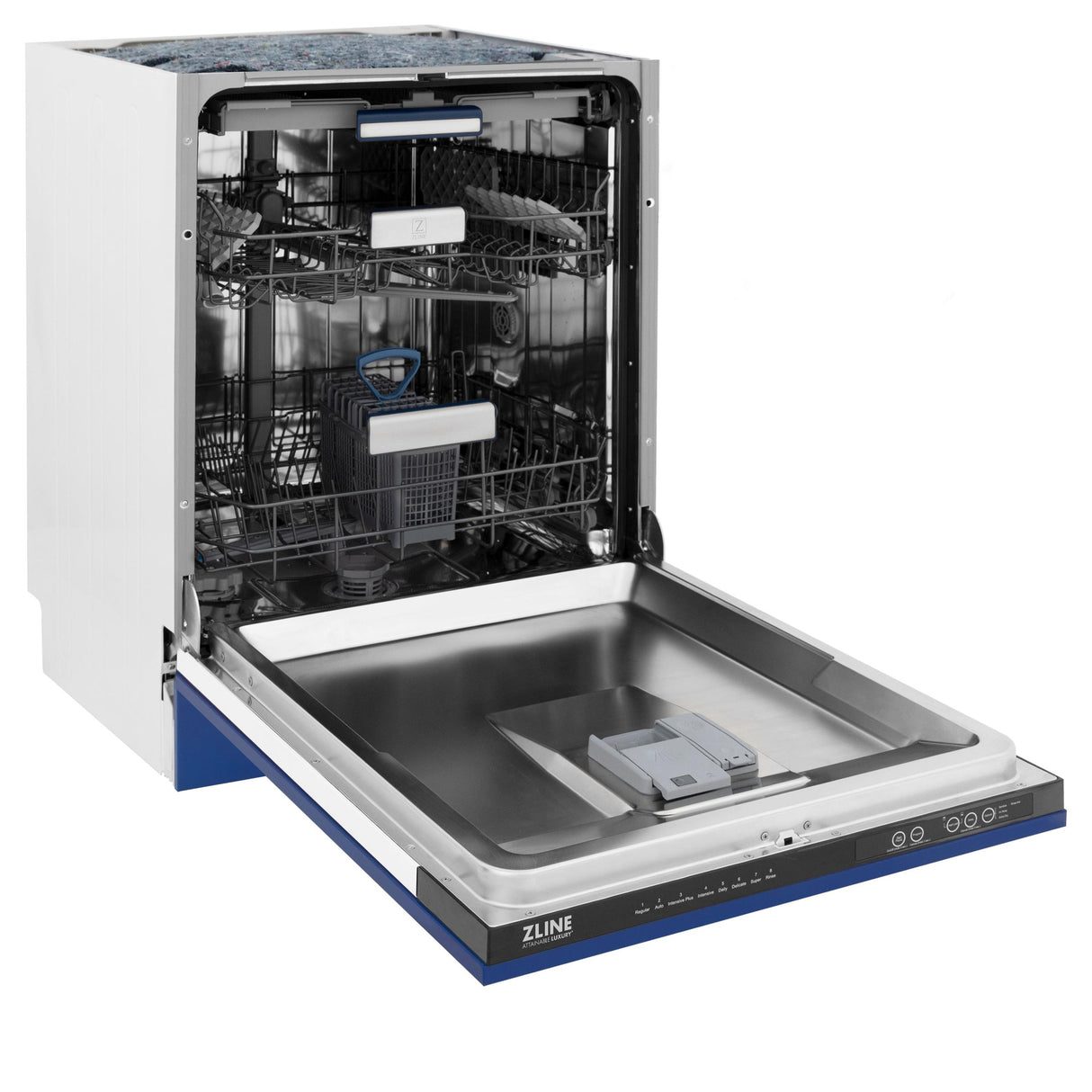 ZLINE 24" Tallac Series 3rd Rack Dishwasher with Traditional Handle, 51dBa (DWV-24) [Color: Blue Matte] - (DWVBM24)