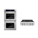 ZLINE Kitchen Package with 30 in. Stainless Steel Rangetop and 30 in. Double Wall Oven (2KP-RTAWD30) - (2KPRTAWD30)