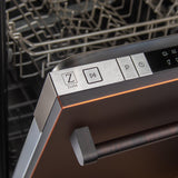 ZLINE 24 in. Top Control Dishwasher with Stainless Steel Tub and Traditional Style Handle, 52dBa (DW-24) [Color: Oil Rubbed Bronze] - (DWORBH24)