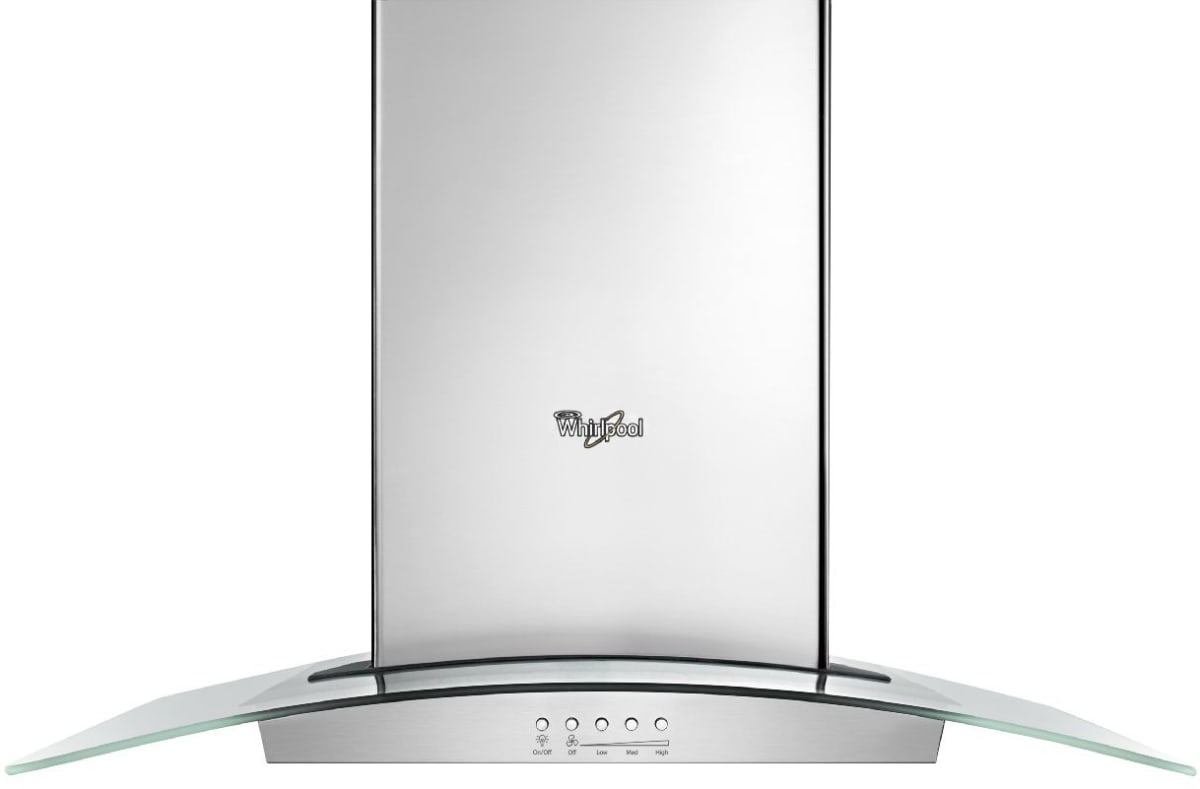 Whirlpool WVI75UC6DS 36 Inch Glass Island Mount Range Hood front view