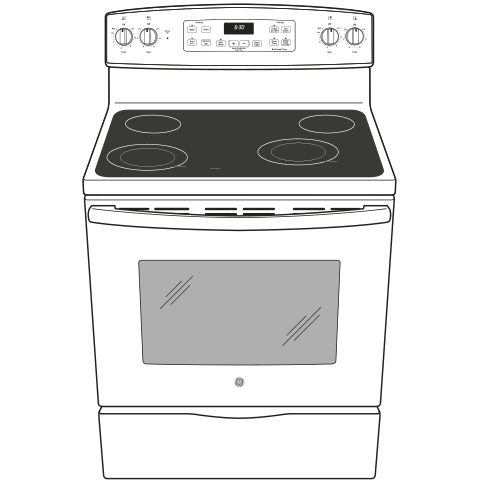 GE(R) 30" Free-Standing Electric Range - (JB645DKBB)