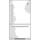 GE GDE25EYKFS - 33 in. 24.8 cu. ft. Bottom Freezer Refrigerator with Ice Maker - Fingerprint Resistant Stainless