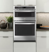 GE JK3800SHSS - 27 in. 6 cu. ft. Electric Microwave/Wall Oven Combo with Sensor Cooking - Stainless Steel
