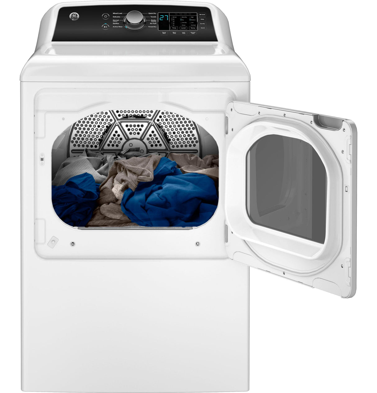GE(R) 7.4 cu. ft. Capacity Electric Dryer with Up To 120 ft. Venting and Sensor Dry - (GTD58EBSVWS)