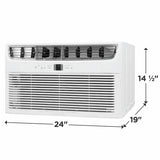 Frigidaire 12,000 BTU Built-In WiFi Room Air Conditioner  Model FHTW123WA1 right side view with product dimensions included