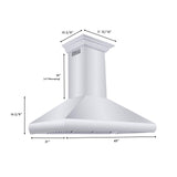 ZLINE Professional Convertible Vent Wall Mount Range Hood in Stainless Steel with Crown Molding (587CRN) - (587CRN48)