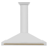 ZLINE 48 in. Autograph Edition Convertible Stainless Steel Range Hood with Stainless Steel Shell [Color: Champagne Bronze Accents] - (KB4STZ48CB)