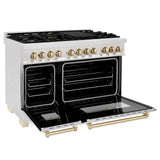 ZLINE Autograph Edition 48" 6.0 cu. ft. Dual Fuel Range with Gas Stove and Electric Oven in DuraSnow Stainless Steel (RASZ-SN-48) [Color: Gold] - (RASZSN48G)