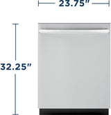 GE GDT226SSLSS - 24 in. Top Control Flush-Mount Dishwasher with Stainless steel inetrior, 51 dBa Sound Level & Condensate Dry - Stainless Steel