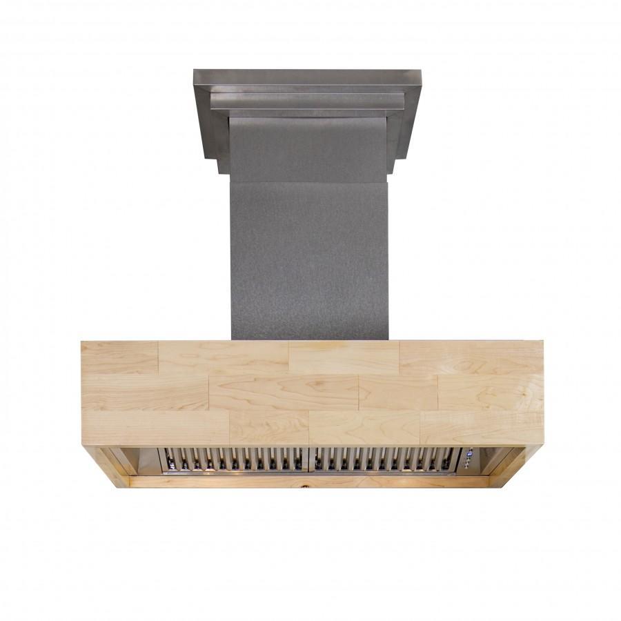 ZLINE Designer Series Wooden Wall Mount Range Hood in Butcher Block (681M) - (681M36)