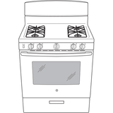 GE JGBS30DEKBB - 30 in. 4.8 cu. ft. Gas Range with 4 Sealed Burners - Black