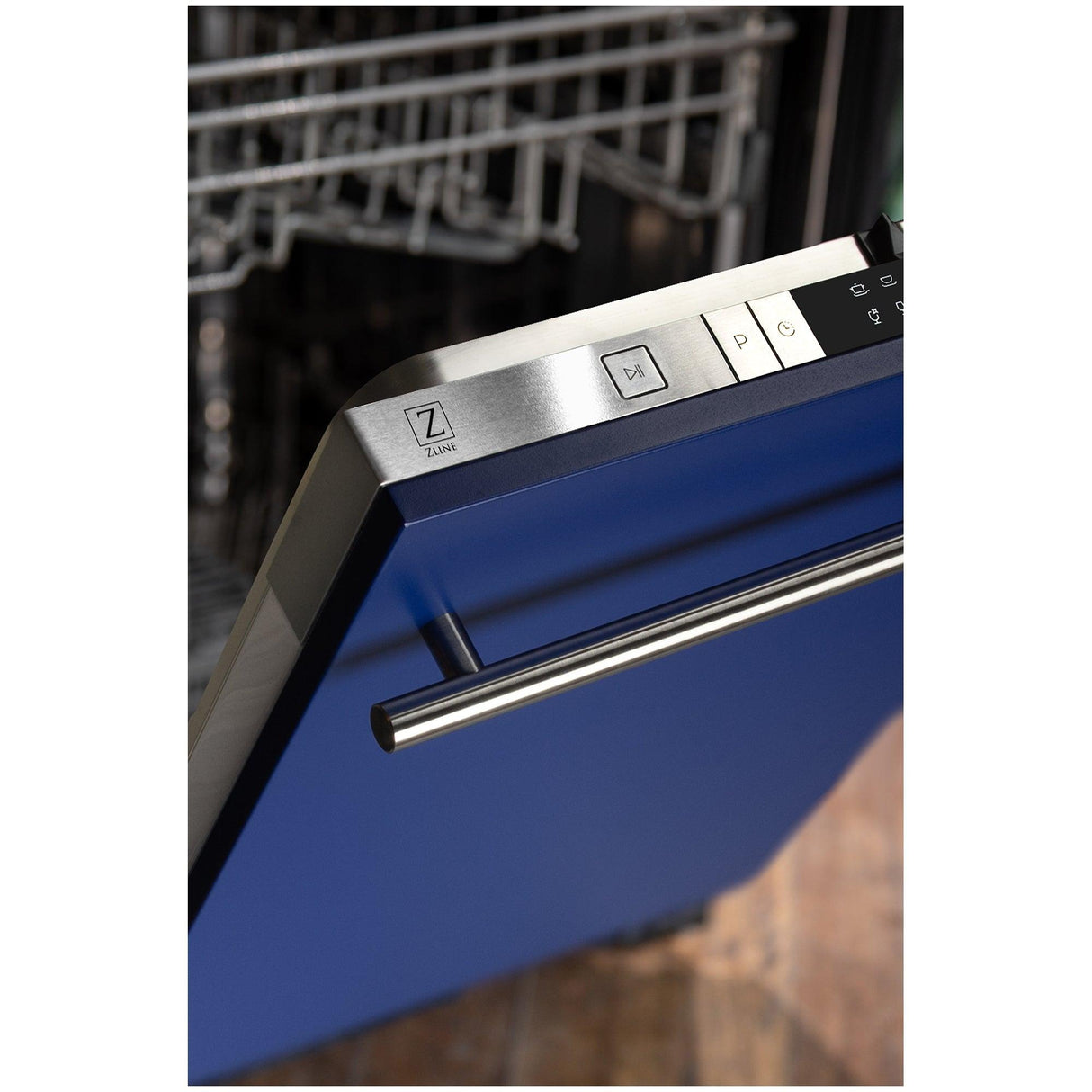 ZLINE 24 in. Top Control Dishwasher with Stainless Steel Tub and Modern Style Handle, 52dBa (DW-24) [Color: Blue Matte] - (DWBMH24)
