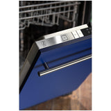 ZLINE 24 in. Top Control Dishwasher with Stainless Steel Tub and Modern Style Handle, 52dBa (DW-24) [Color: Blue Matte] - (DWBMH24)