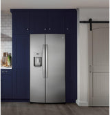 GE GZS22IYNFS - 36 in. 21.8 cu. ft. Counter Depth Side by Side Refrigerator with Ice & Water Dispenser - Fingerprint Resistant Stainless