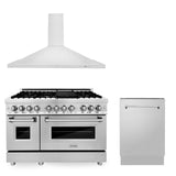 ZLINE 48 in. Kitchen Package with Stainless Steel Dual Fuel Range, Convertible Vent Range Hood and Tall Tub Dishwasher (3KP-RARH48-DWV) - (3KPRARH48DWV)
