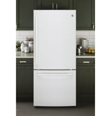 GE GDE21EGKWW - 30 in. 21 cu. ft. Bottom Freezer Refrigerator with Ice Maker - White