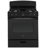 GE JGBS30DEKBB - 30 in. 4.8 cu. ft. Gas Range with 4 Sealed Burners - Black