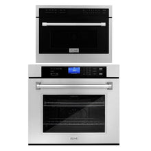 ZLINE Stainless Steel 24 in. Built-in Convection Microwave Oven and 30 in. Single Wall Oven with Self Clean (2KP-MW24-AWS30) - (2KPMW24AWS30)