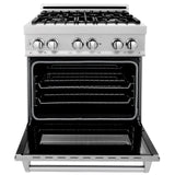 ZLINE 30 in. 4.0 cu. ft. Electric Oven and Gas Cooktop Dual Fuel Range with Griddle in Fingerprint Resistant Stainless (RAS-SN-GR-30) - (RASSNGR30)